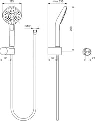 Набор 6в1 Ideal Standard ESLA Встраиваемая душевая система + смеситель для умывальника BD002XC