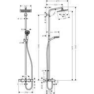 Душевая система Hansgrohe Crometta E 240 Showerpipe с термостатом д/ванны,верхний и руч.душ 27298000