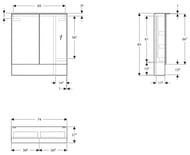 �������-���� Geberit Acanto (740x830x215) ���������, ������������� �����, ��� ������ 500.645.00.2