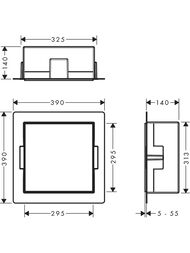 Шкаф-ниша Hansgrohe XtraStoris Minimalistic 56079670 300х300х140мм с открытой рамой, цвет мат.черный — изображение 2