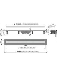 Душевой лоток Alcaplast APZ18-750M с сифоном L=750мм H=75мм нерж.сталь, с перфор.решеткой