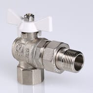 Кран угловой с американкой 1/2"ВН VALTEC BASE белая бабочка VT.228.NW.04