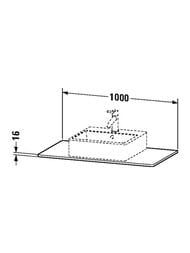 ���������� Duravit XSquare 1000�550�16 1 �����, ����� ������ XS060E02222