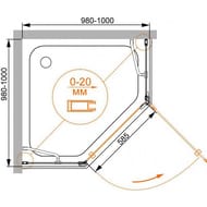 ������� ������ CEZARES BERGAMO (980-1000�980-1000x2000) ������, ������ �����./���� P-1-100-C-Cr-R-IV