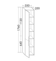 ����� ��������� Burgbad Eqio 350�1760�320 ����� �����, 2 ������, ����� HSFB035LF2010
