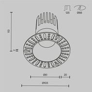 ������������ ���������� Maytoni Dip (���) DL122-15W-3K-TRS-W, 3000K, 15��, 50�, IP20, �����