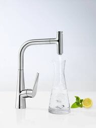 Смеситель Hansgrohe Talis Select M51 для кухни 220 вытяжной поворотный излив хром 72822000 — изображение 2