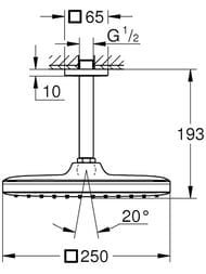 ������� ��� Grohe Tempesta CUBE 26688000 250��, 1 ���. �����, ���������� ��������� 142��, ����/�����