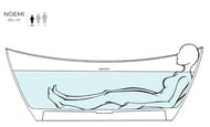 Ванна отдельностоящая Salini Noemi 1850х800х700 иск. камень, S-Sense, цвет: белый глянец 101811G