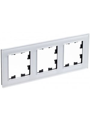 Рамка Systeme Electric ATLASDESIGN NATURE 3 поста, СТЕКЛО БЕЛЫЙ ATN320103