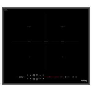 Индукционная варочная панель Korting HIB 64940 B Maxi (590х520) 4 зоны нагрева, черная + сковорода