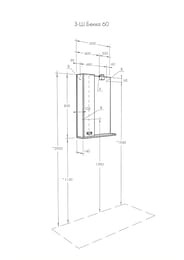 ���������� ���� AQUATON ����� 60 (600x140x850) � ����������, �����, �����/��� �������� 1A214602BAC20