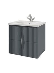 Тумба c раковиной Caprigo Novara 60 (606х557х470) подвесная, графит, 2 ящика 34915-L810 — миниатюра 1