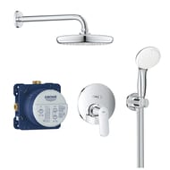 Душевая система Grohe EuroSmart Cosmopolitan 25219001 7 в 1: смеситель+скрытая часть, верхний душ, лейка, кронштейн, шланг