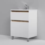 Тумба под раковину AM.PM X-Joy (650х850х450) напольная, 2 ящика, белый глянец M85AFSX0652WG