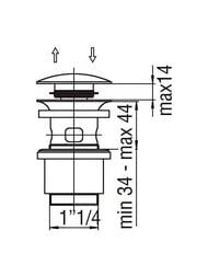 Донный клапан NOBILI нажимной, G1 1/4", хром AV00110/10CR — изображение 2