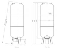 Гидроаккумулятор системы водоснабжения Reflex DE 800 (2325х740) 800л, 1 1/2", 195кг