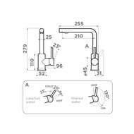 Смеситель для мойки Omoikiri Nakagawa 2 Plus BL с изливом для питьевой воды, цвет черный 4994414