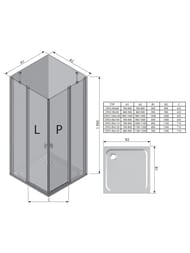 ������� ����� RAVAK CHROME CRV2-110 (1080-1100�1950) ���������, ������, ���������+Transparent