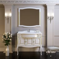 Тумба с раковиной Opadiris Лаура 100 (1000х940х540) белый мат./зол. пат.Z0000007090+10.210.01000.001