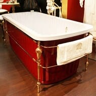 Ванна MIGLIORE OLIVIA 174x83 console белая панель, фурнитура золото 24377