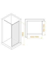 ������� ����������� RGW Walk In WA-08 (800�1950) ������ 8�� ���������/���� 06100808-151