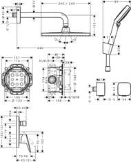 Душевая система Hansgrohe Crometta E 240 встраиваемая, верхний и ручной душ, хром 27957000
