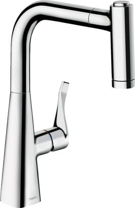 Смеситель Hansgrohe Metris M71 для кухни 220 мм, вытяжной душ, 2 типа струи, хром 73800000