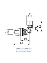 Уголок TECElogo 90* 25 х 1"Н с ниппелем, бронза 8713306