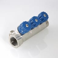 Коллектор VALTEC 3/4" на 3 подв.с вентилями 1/2"Н никель VTc.560.N.0503