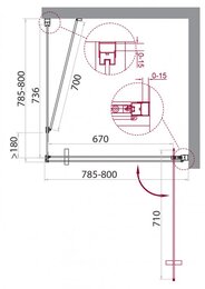 Душевой уголок BelBagno Marmi (800х800х1950) A-1-80-C-Cr стекло прозрачное, проф. хром