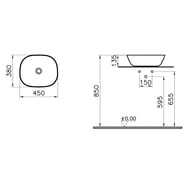 Раковина Vitra Plural (450х450х135) накладная,антибактериальное покрытие,черный мат. 7810B483-0016
