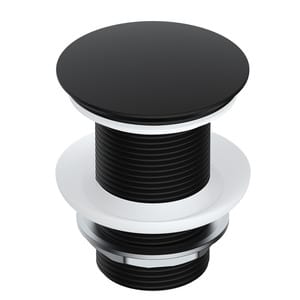 Донный клапан WasserKRAFT A245 Push-up для раковины без перелива, цвет: черный Soft-touch