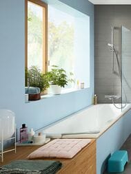Смеситель Hansgrohe Ecostat E 15774000 для ванны термостат, настенный монтаж, излив 183мм, хром — изображение 2