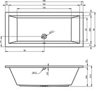 Ванна акриловая RIHO LUSSO 180x80 без гидромассажа, прямоугольная