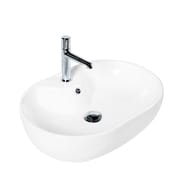 Раковина накладная BelBagno (600x425x150) овальная, с отверстием под смеситель, белая BB1151