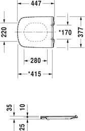 Сиденье для унитаза DURAVIT DuraStyle белое, усиленное крепление 0020610000