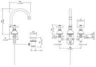 Смеситель для раковины Devon&Devon City UTCI100ACR с 3 отв., д/к, высокий излив, цвет хром