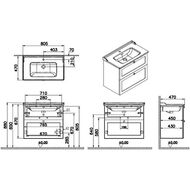 ����� � ��������� Vitra Root Classic 805x670x470, ���������, 2 �����, ����: ����� �������, 68869