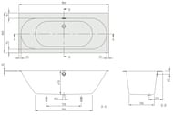 Ванна квариловая Villeroy & Boch OBERON 2.0 (1800х800х470) с ножками, белая UBQ180OBR2DV-01