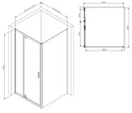 Душевое ограждение AM.PM Gem (90х90х190) стекло прозрачное/матовый хром W90G-404-090MT
