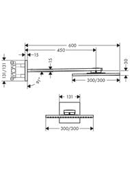 Верхний душ Axor ShowerSolutions 35318000 (300х300) настенный, 2jet, 2 типа струи, держатель,  хром — изображение 4