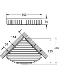 Полка-решетка Grohe BauCosmopolitan 40663001 угловая, большая, хром