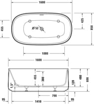 ����� ��������� Duravit Zencha 1600�850��, ����� 700462000000000