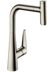 Смеситель Hansgrohe Talis Select M51 для кухни 300 вытяжной излив, сталь 73853800 — миниатюра 1