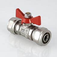 Кран шаровый 16х16мм VALTEC BASE под обжим, красная бабочка VT.343.N.1616