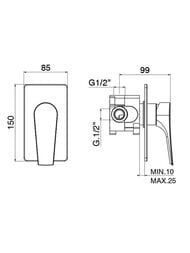 ��������� GATTONI Mach 10 80031/80CO.CH ��� ����, ������������, ����