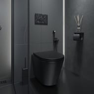Унитаз подвесной IDDIS Calipso (515х355х365) CALR3BMi25 безободковый, сиденье микролифт, черный ма