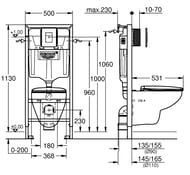 Grohe Solido 5 в 1 Инсталляция с безободковым унитазом+сидение+панель Skate Cosmopolitan 39586000