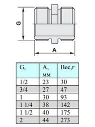 Ниппель VALTEC  1/2" латунь никелированная VTr.582.N.0004